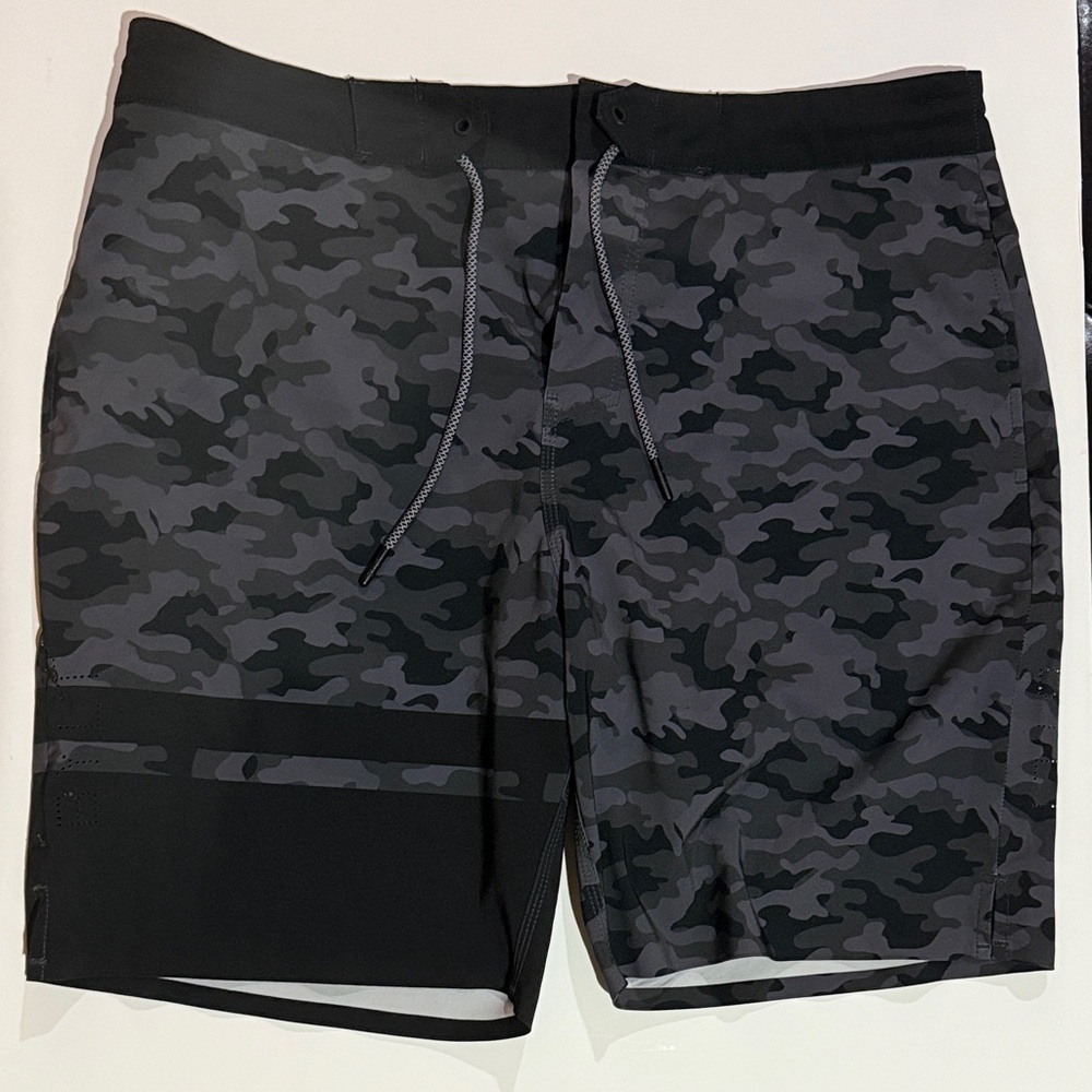 BYLT Men’s Black Camouflage Swim Shorts